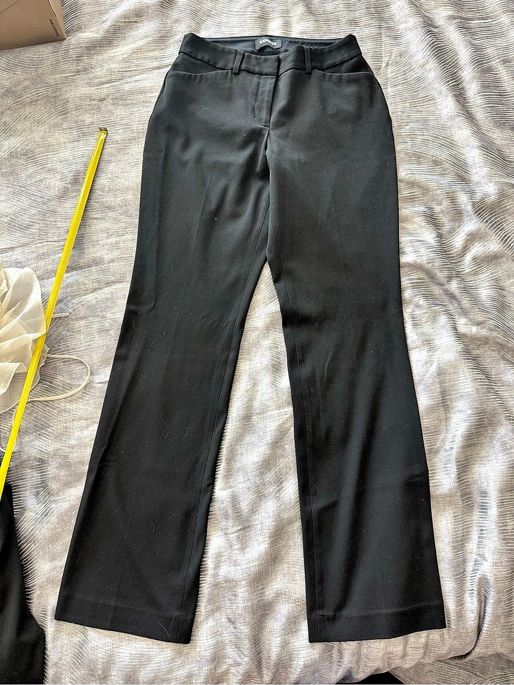 Express Publicist Barely Boot Mid Rise Pants Black Pants Waist 6R